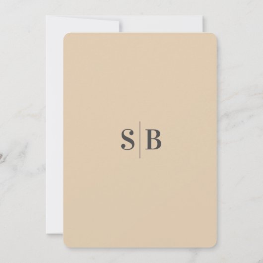 Minimal kühne Namen Golden Yellow Simple Wedding Einladung (Rückseite)