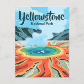 Minimal kühne Retro Yellowstone Rainbow Hot Spring Postkarte (Vorderseite)