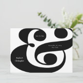 Minimal kühne Typografie Black Ampersand Hochzeit Save The Date (Stehend Vorderseite)
