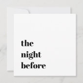 Minimal kühne Typografie Hochzeitessen Probe Einladung (Vorderseite)