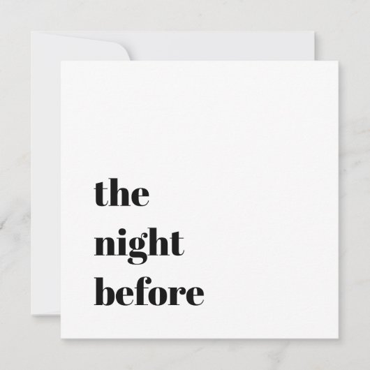 Minimal kühne Typografie Hochzeitessen Probe Einladung (Vorderseite)