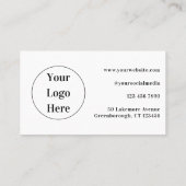 Minimal kundenspezifisch moderne Schwarz und Weiß Visitenkarte (Rückseite)