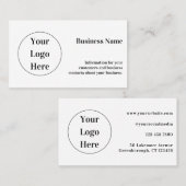 Minimal kundenspezifisch moderne Schwarz und Weiß Visitenkarte (Vorne/Hinten)