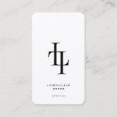 Minimal-L-Monogramm-Berufliches Logo weiß Visitenkarte (Vorderseite)