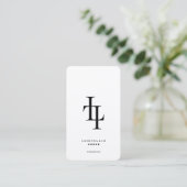 Minimal-L-Monogramm-Berufliches Logo weiß Visitenkarte (Stehend Vorderseite)