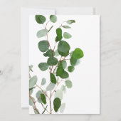 Minimal lackierte Eukalyptus-Blätter Einladung (Rückseite)