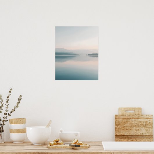 Minimal Lake Reflection Wall Art Poster (Küche)