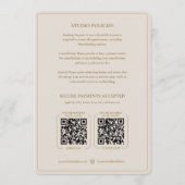 Minimal Lash Tech Sand Brows Artist Price List Menükarte (Rückseite)