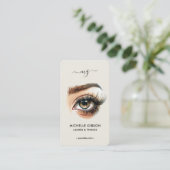 Minimal Lashes Tech Makeup Artist Tan Beige Visitenkarte (Stehend Vorderseite)
