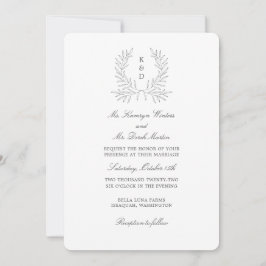 Minimal Laurel Formal Wedding Einladung K310