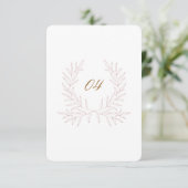Minimal Laurel Tischnummer Wedding Sign Card K310 (Stehend Vorderseite)