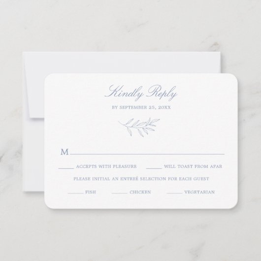 Minimal Laurel Wedding RSVP Response Card K310 Karte (Vorderseite)