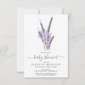 Minimal Lavendel Baby Shower Einladungskarte Einladung (Vorderseite)