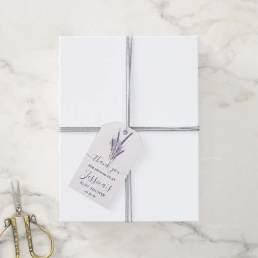 Minimal Lavender Brautparty Bevorzugung Tag Geschenkanhänger (Mit Garn)