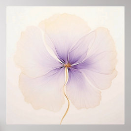 Minimal Lavender Orchid Watercolor Flower Poster