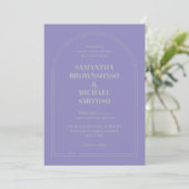 Minimal Lavender Silver Simple Wedding Einladung (Stehend Vorderseite)