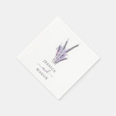 Minimal Lavender Wedding Cocktail Napkin Serviette (Ecke)