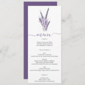 Minimal Lavender Wedding Menü oder Brautparty Einladung (Vorne/Hinten)