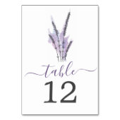 Minimal Lavender Wedding Tischnummern (Rückseite)