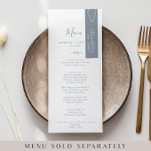 Minimal Leaf Blue White DU Hochzeit Platzkarten