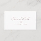 Minimal Leaf | Blush Pink Business Card Visitenkarte (Vorderseite)