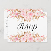 Minimal Leaf Boho Floral Hochzeitsmenü uAwg Einladungspostkarte (Vorne/Hinten)