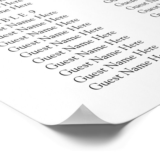 Minimal Leaf Boho Floral Wedding Chart Poster (Ecke)