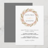 Minimal Leaf Boho Floral Wedding Einladung (Vorne/Hinten)