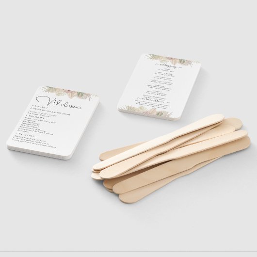 Minimal Leaf Boho Floral Wedding Fächer (Non-assembled)