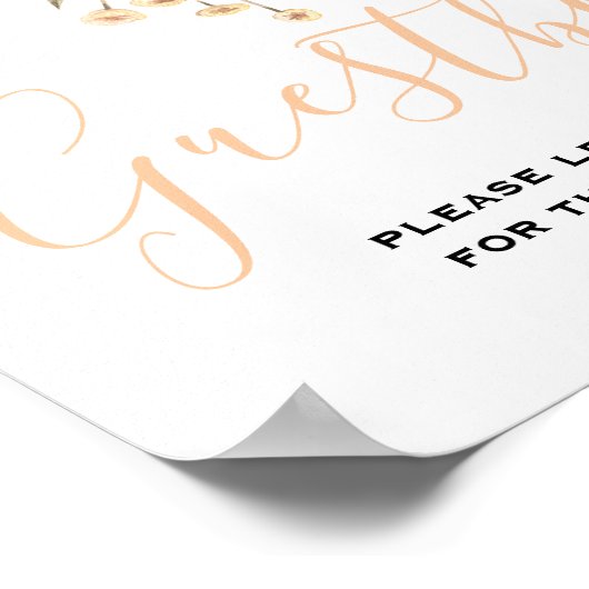 Minimal Leaf Boho Floral Wedding Gästebuch (Ecke)