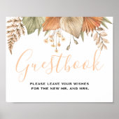 Minimal Leaf Boho Floral Wedding Gästebuch (Vorne)