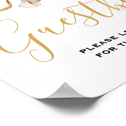 Minimal Leaf Boho Floral Wedding Gästebuch (Ecke)