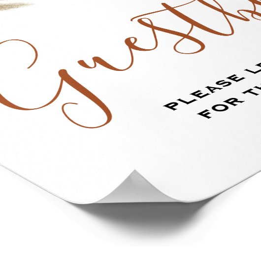 Minimal Leaf Boho Floral Wedding Gästebuch (Ecke)