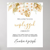 Minimal Leaf Boho Floral Wedding nicht gestopftes Poster (Vorne)