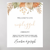 Minimal Leaf Boho Floral Wedding nicht gestopftes Poster (Vorne)