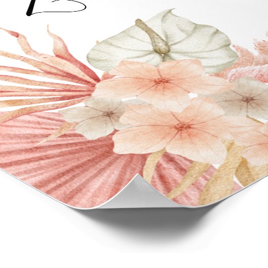 Minimal Leaf Boho Floral Wedding nicht gestopftes  Poster (Ecke)