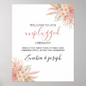 Minimal Leaf Boho Floral Wedding nicht gestopftes Poster (Vorne)