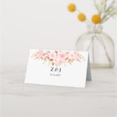 Minimal Leaf Boho Floral Wedding Platzkarte (Rückseite)
