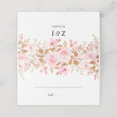 Minimal Leaf Boho Floral Wedding Platzkarte (Außenseite Aufgefaltet)