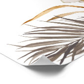 Minimal Leaf Boho Floral Wedding Poster (Ecke)