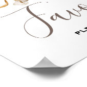 Minimal Leaf Boho Floral Wedding Poster (Ecke)