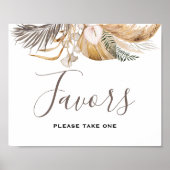 Minimal Leaf Boho Floral Wedding Poster (Vorne)