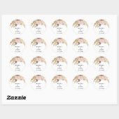 Minimal Leaf Boho Floral Wedding Runder Aufkleber (Blatt)