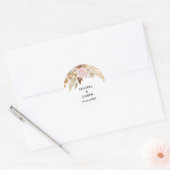 Minimal Leaf Boho Floral Wedding Runder Aufkleber (Umschlag)