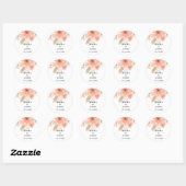 Minimal Leaf Boho Floral Wedding Runder Aufkleber (Blatt)