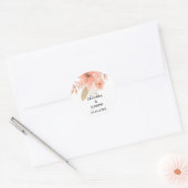 Minimal Leaf Boho Floral Wedding Runder Aufkleber (Umschlag)