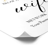 Minimal Leaf Boho Floral Wedding Wifi Poster (Ecke)