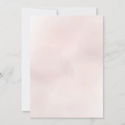 Minimal Leaf Boho Pink Elegante Hochzeit Einladung (Rückseite)