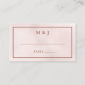 Minimal Leaf Boho Pink Elegante Hochzeit Platzkarte (Vorderseite)