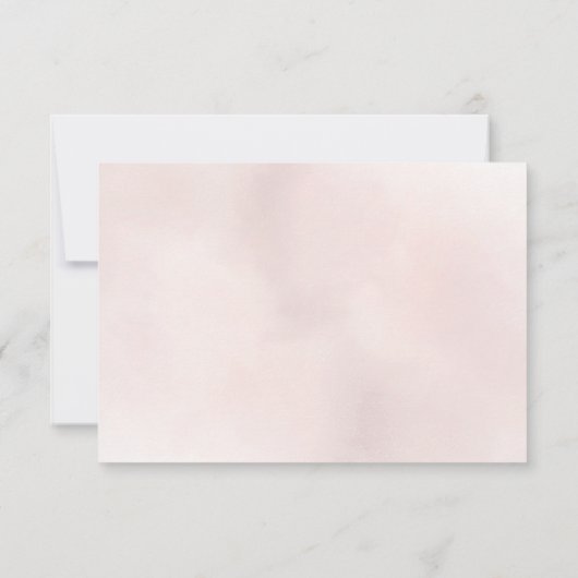 Minimal Leaf Boho Pink Elegante Hochzeit RSVP Karte (Rückseite)